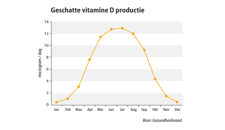 Geschatte vitamine D productie